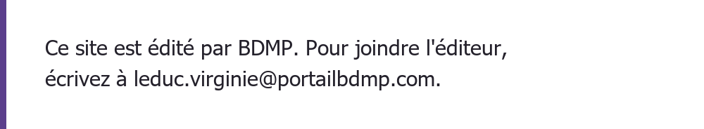 Nom et adresse électronique de l'éditeur